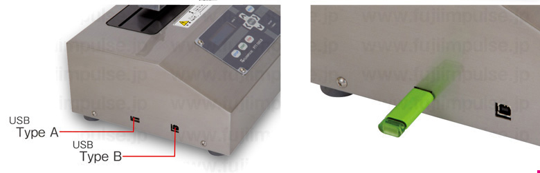 PTT-100LBのUSBコネクタ拡大写真