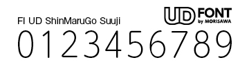 モリサワUDフォント：アラビア数字の印字例写真